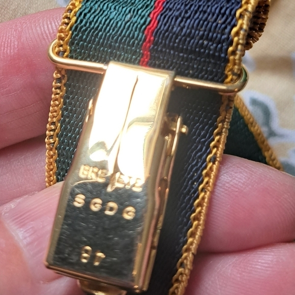 VTG BREVETTE SGDG striped suspenders leather center elastic stretch narrow mens - Picture 4 of 9